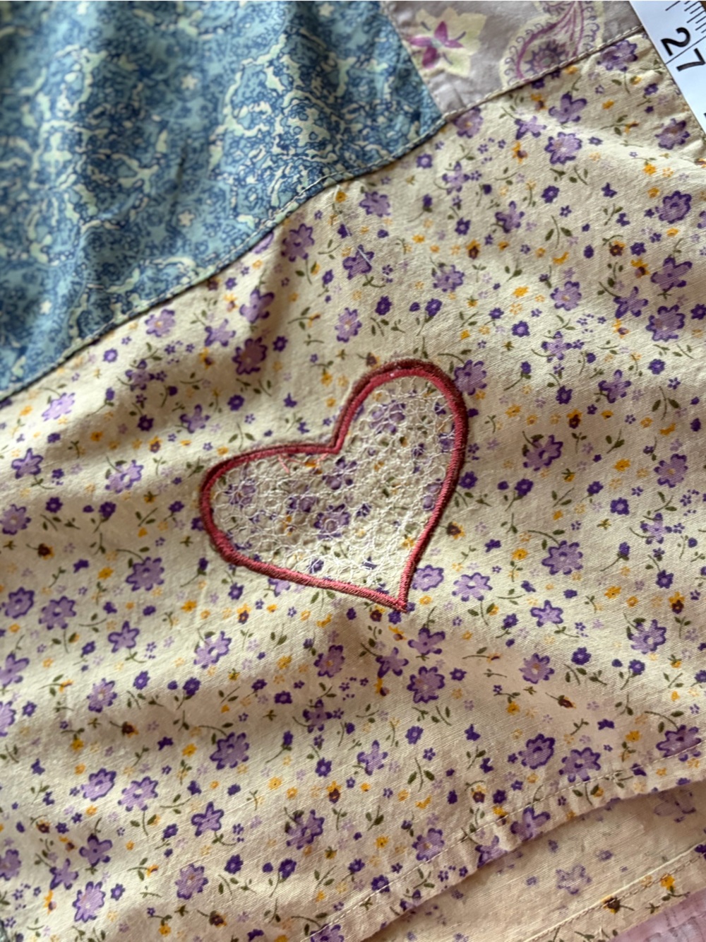 Blue Sky Bohemian Patchwork Maxi A-line Skirt Made In India - Picture 10 of 13